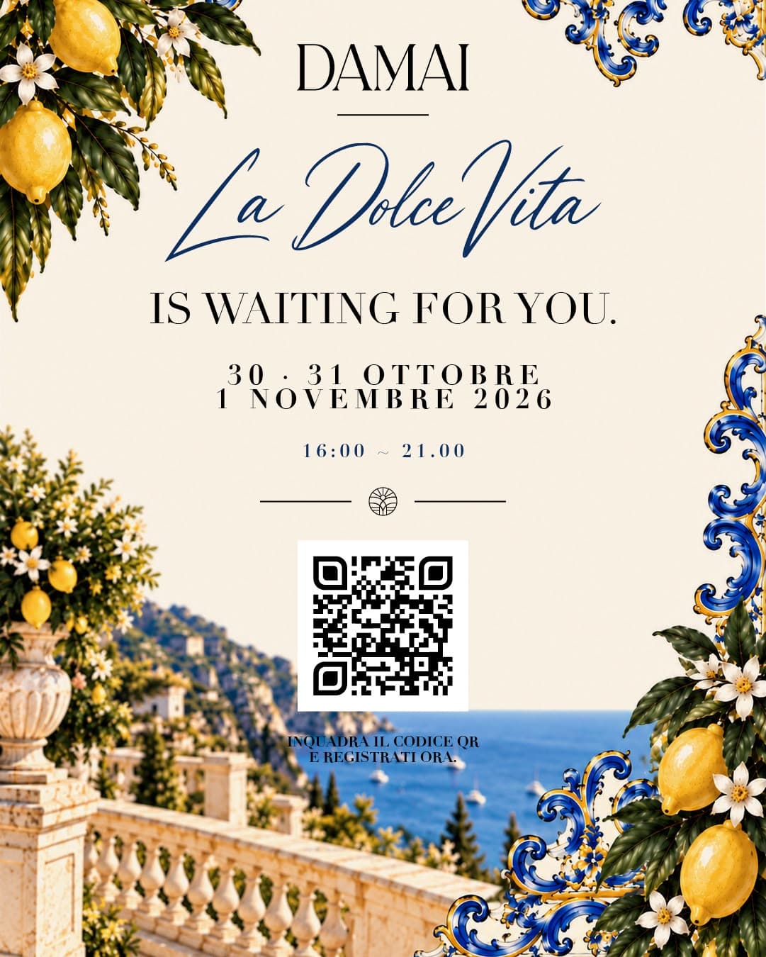 La Dolce Vita is waiting for you: registrati agli Open Days DAMAI